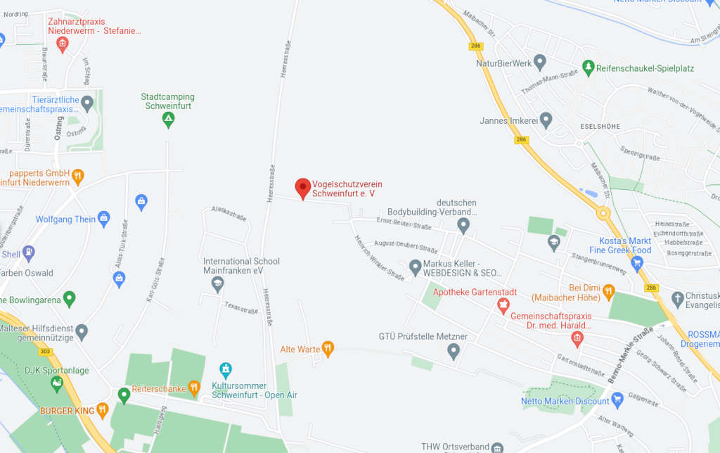Google Maps Karte Vogelschutzverein Schweinfurt